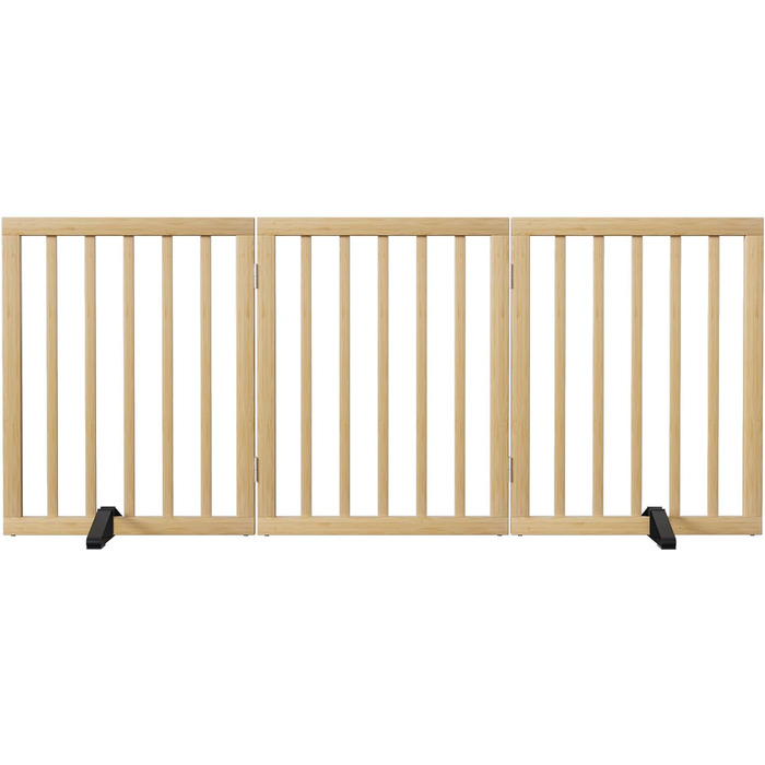 Бамбукове переносне захисне ґратка для собак Semiocthome, 3 секції, для дому, 61 см (H), розширюється до 140 см