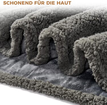 Водонепроникний коврик для собак, миючий, 120 x 100 см, двосторонній, для собак та котів середніх та великих порід, захист дивану та ліжка, м'який Sherpa Fleece та фланель, сірий L (120 x 100 см)