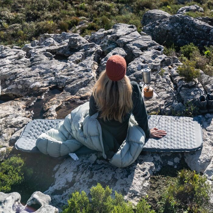 Naturehike Yugu: Надувний килимок для кемпінгу та трекінгу, 3.5 см, блакитний