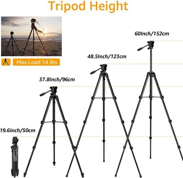 Штатив для камери 175см з Fluid-головкою: для Sony, Nikon, Canon, TikTok, Vlog (алюміній)