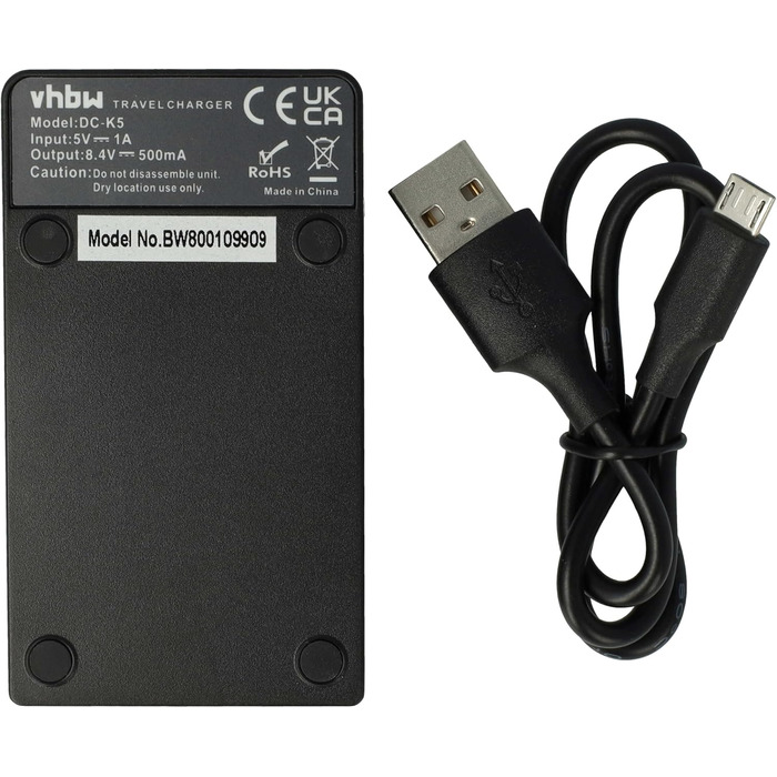 Зарядний пристрій USB сумісний з камерами JVC GZ-MG131, GZ-MG150, GZ-MG155, GZ-MG135, GZ-MG140 - зарядка для акумулятора, Ladeschale, індикатор зарядки, 8,4 В