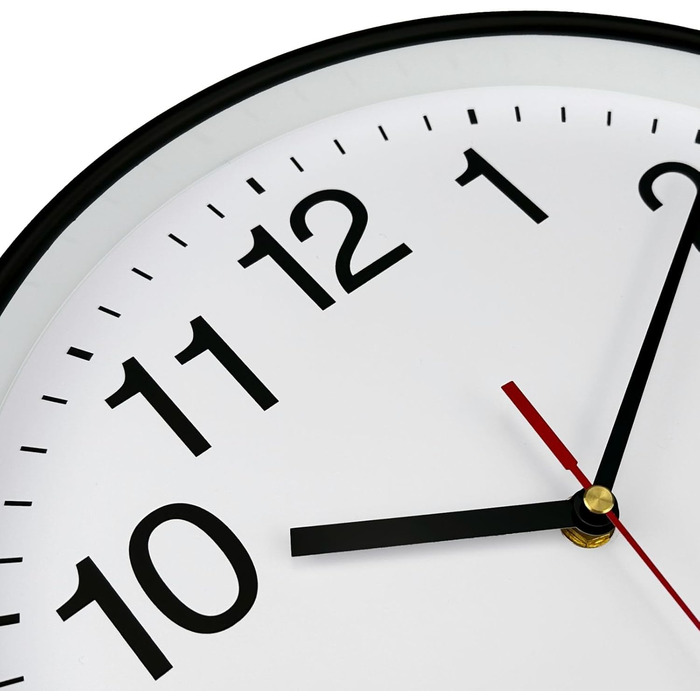 Plumeet Extra Large Silent Wall Clock, 40.6cm Soundless Non-Ticking Quality Black Quartz Wall Clock Decorative Apartment/Kitchen/Office/School Clock, Easy to Read (White)