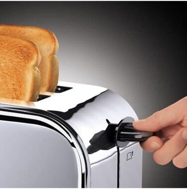 Тостер Russell Hobbs Victory на 4 тости, нержавіюча сталь, широкі відсіки, підставка для булочок, 6 режимів підсмажування, розморожування та підігрів, модель 23520-56