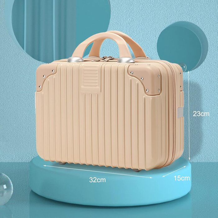 Waterproof Cosmetic Case Makeup Bag Lightweight Carry-on Beauty Case with Handle and Zipper, Women's Wear-resistant Hard Shell Toiletry Bag for Travel Excursion