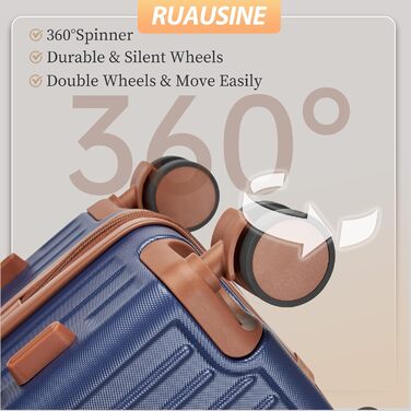 Чохол-валіза ручної поклажі з жорстким корпусом та 4 обертовими колесами, з TSA-замком (Сріблястий, 20 дюймів) (Синій, 20 дюймів)