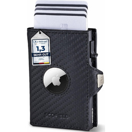 SF SCOFIELD Duality Airtag Wallet with Coin Pocket | Wallet for 8-10 Cards | Men's Wallet with RFID Protection | Slim Wallet | Smart Wallet | Card Holder with Air Tag Compartment | Bifold Wallet