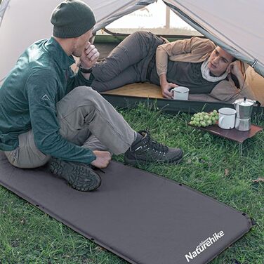 Naturehike Саморозкладаюча спалка 5 см, туристична, для кемпінгу, вага легка, з'єднується, R-значення 4.8, зелена (сіра)