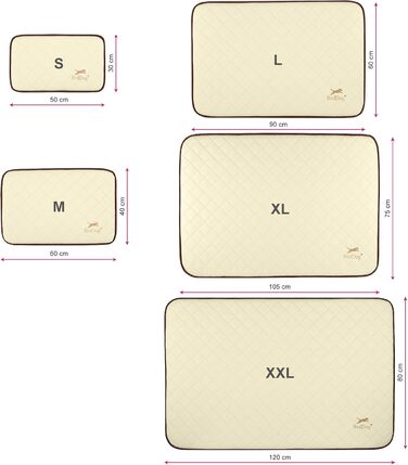 Килимок для собак BedDog® Nelly - м'який лежак для тварин, штучна шкіра, 90x60 см, пісочний/кремовий колір