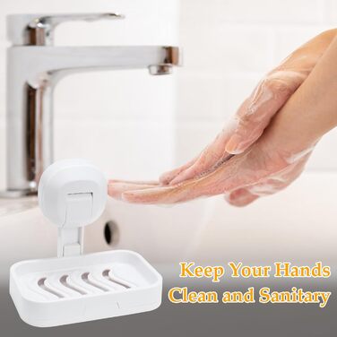 Тримач для мила настінний з піддоном для води, без свердління, з шухлядкою, пластиковий, білий