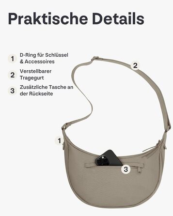 Сумка через плече Johnny Urban Ally Medium Desert Grey (3.3 л) - Унісекс, Місячна форма, Водовідштовхувальна