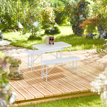 Relaxdays Folding and Height-Adjustable Garden Table