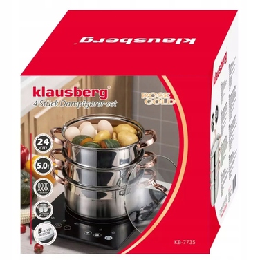 Пароварка Klausberg (набір 4 предмети), 24 см, Rose Gold, KB-7735