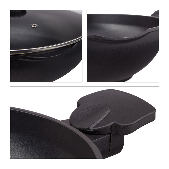 Relaxdays Wok with Lid, Induction Compatible
