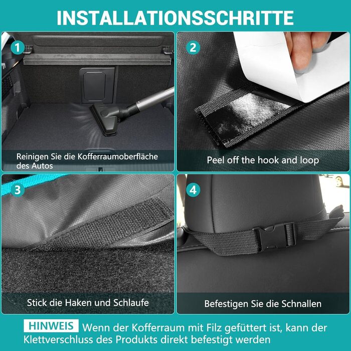 Захист для багажника автомобіля для собак з боковими та захистом краю завантаження, універсальний 185x102 см, 600D, водонепроникний, стійкий до подряпин, килимок для багажника для собак, покривало для автомобіля, SUV, Van (Блакитний)