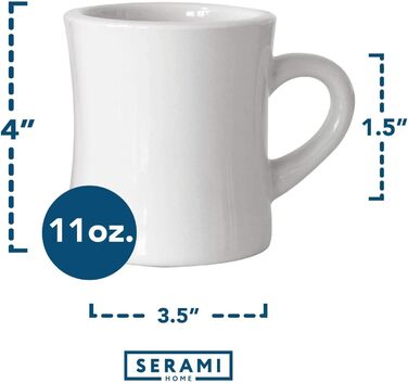 Serami Original Coffee Mug Set, 325 ml, White, Ceramic Mugs, ideal for kitchen, travel, and hot tea, Retro Waffle House Mug with Handle, Durable Coffee Mugs (2 pieces)