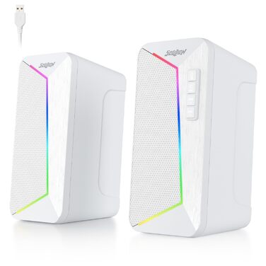 SOULION R40 Комп'ютерні колонки 2.0 USB, Bluetooth 5.3, для ноутбука та планшета (білий)