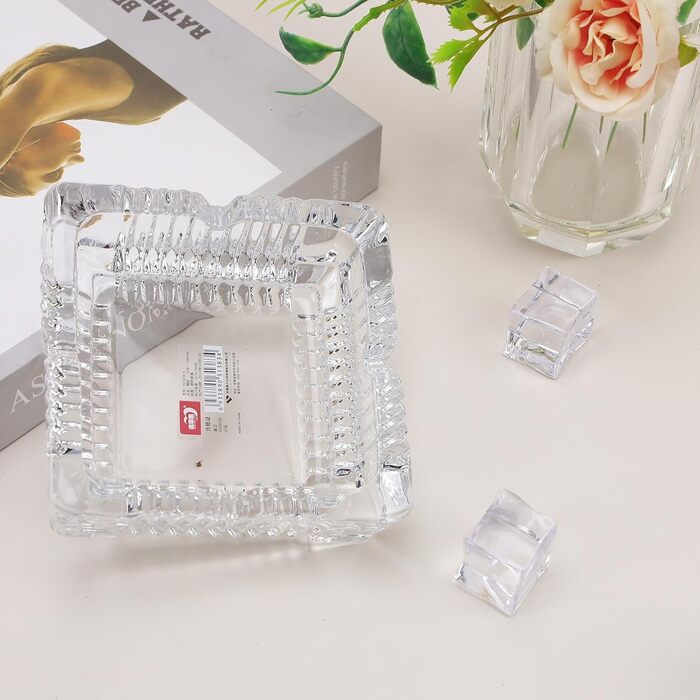 Вінтажна попільничка з металу з кришкою, вітрозахисна, зі скляною кулею. Портативна для дому, вулиці, готелю, офісу. Декоративний предмет, подарунок (прозора)