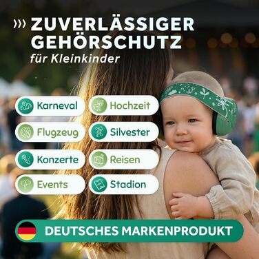 Schallwerk Mini+ - Шумоізоляційні навушники для малюків (Jungle Green)