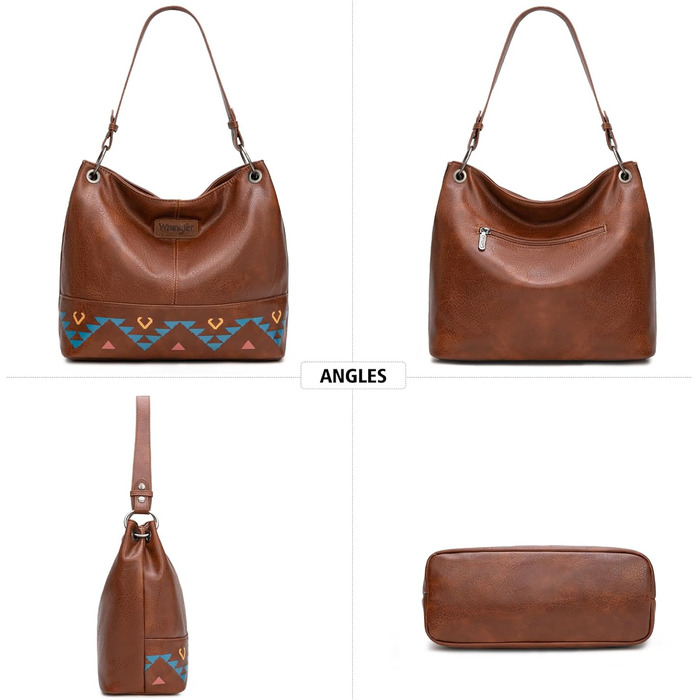 Сумка жіноча Wrangler Hobo з екошкіри, коричнева (Western Brown) через плече та в руку