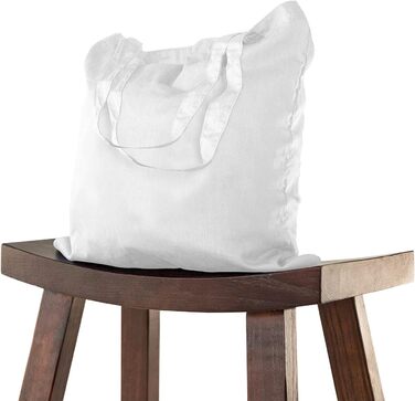 Cotton bag 38x42 cm blank, 25 pieces - Two SHORT handles OEKO-TEX® certified fabric bag, shopping bag, cotton bag, tote bag, jute bag, fabric bag, shopping bag to paint black (White | 10 pieces)