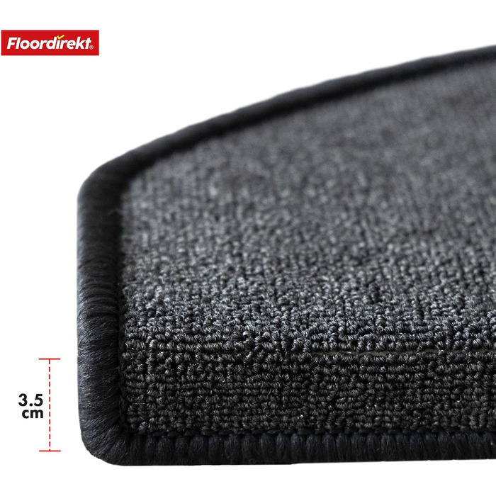 London Pro Stair Treads - Anthracite Grey - 15 Piece Set - 25x65 cm Non-Slip Stair Mats