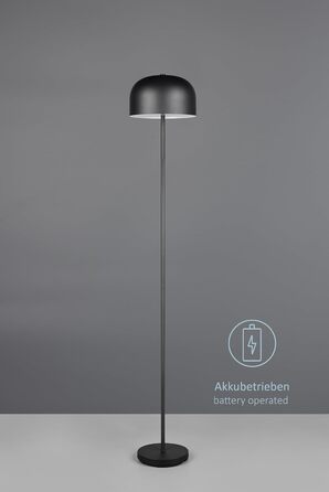 LED настільна лампа Julien, акумуляторна, USB-C, чорна матова, Ø 12 см, 1,5W, сенсорне керування, IP20