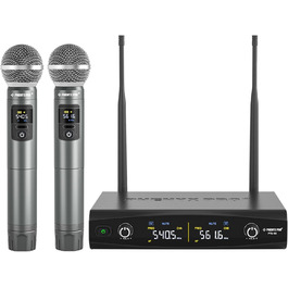 Мікрофон Phenyx Pro PTU-52: Бездротова система з кейсом, 2x30 UHF, 60 метрів