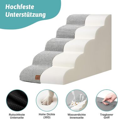 Сходинки для собак широкі, для домашніх тварин з нековзною поверхнею (Чорний та Білий, 83x50x57см, 5.0)