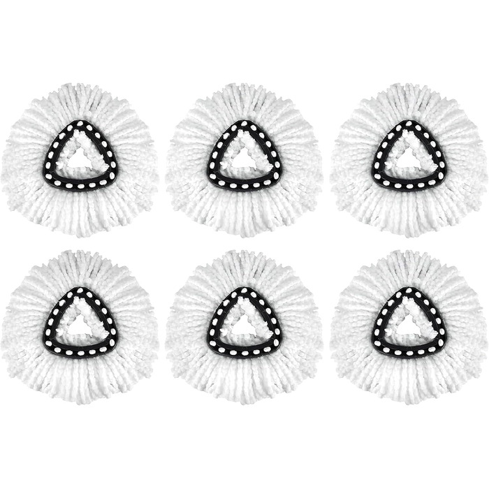 EasyWring Spin Mop Refill Pack, compatible with O-Ceda, microfiber spinning mop heads, replacement mop head, 6 pieces