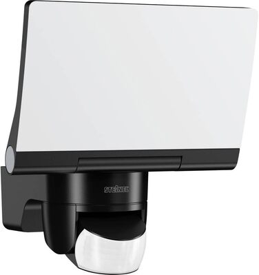 Steinel LED Floodlight XLED Home 2 S white, fully swiveling, 13.7 W, 180° 10 m range, 1550 lm (Black, with Motion Sensor - Bluetooth)