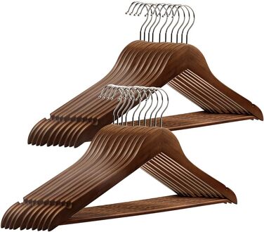 Дерев'яні вішалки для одягу: 10 шт. - поворотні, для піджаків та костюмів, вінтажний стиль, темний колір