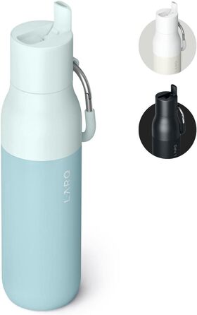 LARQ Bottle Flip Top 500ml - Insulated Stainless Steel Water Bottle with Straw | Reusable Water Bottle for Sports, Gym, and Travel | Keeps Drinks Cold (500 ml, Seaside Mint)