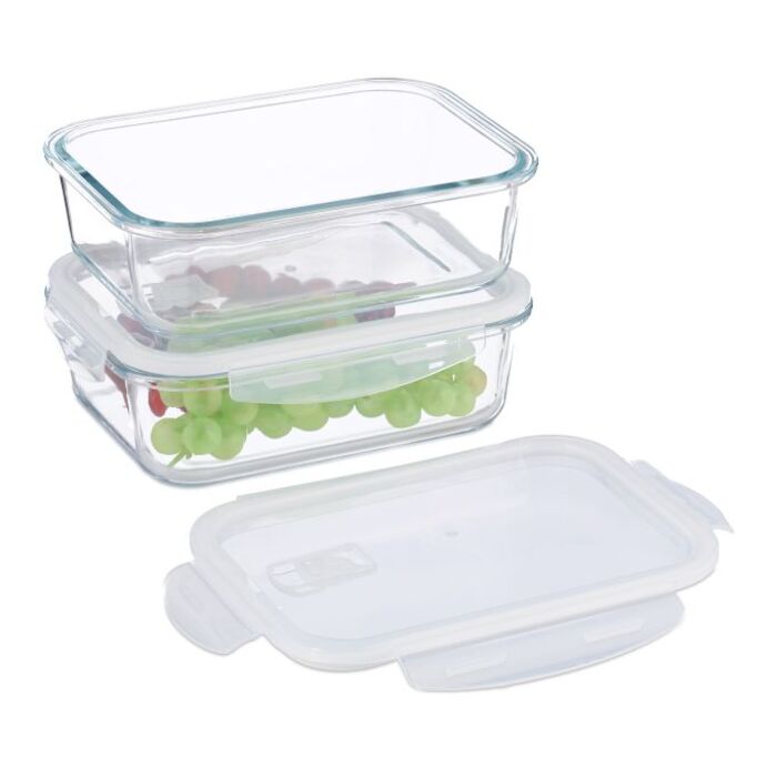 Relaxdays Glass Containers with Lids Set
