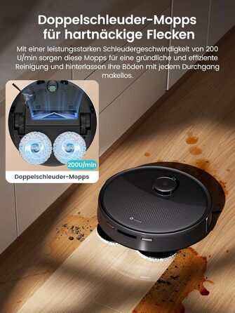 Робот-пилосос LEFANT M210P: потужність 2200Pa, Wi-Fi, Bluetooth, керування через додаток, 6 режимів, автоматична зарядка, для твердих підлог та шерсті тварин