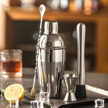Набір для приготування коктейлів Retoo, нержавіюча сталь, 750 мл, 6 предметів, професійний барний аксесуар для дому та бару