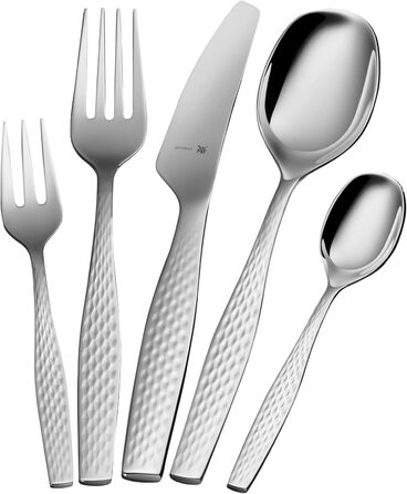 WMF Stainless Steel Cutlery Set, 6 Persons, 30-Piece Dinner Cutlery Set, Monoblock Knives, Cromargan protect polished, scratch-resistant, dishwasher-safe