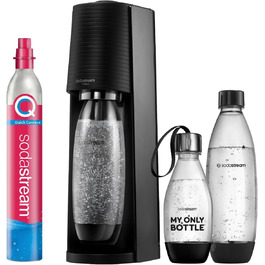 SodaStream TERRA: Газова вода вдома - Комплект з CO2, 2x1L та 1x0.5L пляшки, чорний