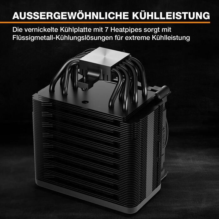 be quiet! Dark Rock Elite - Повітряний кулер з високою продуктивністю, 7 теплових трубок, вентилятори Silent Wings 120mm та 135mm PWM, тиха робота, Speed Switch