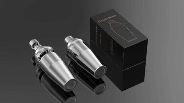 Cocktail Shaker, 750 ml Martini Shaker, Food-Grade Stainless Steel, Martini Mixer, Integrated Strainer, Luckygoobo Drink Shaker, Bartender Set, Gifts.