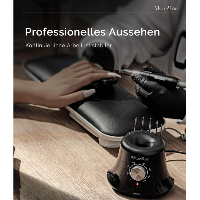 Електричний фрезер для нігтів MelodySusie 30000 об/хв: професійний набір для манікюру та педикюру з педалем. Підходить для гелю та акрилу.