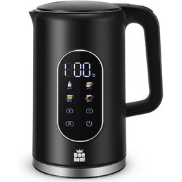 Електричний чайник ForMe з нержавіючої сталі, 1.7 л, регулювання температури 40-100°C, LED дисплей, функція підтримання тепла, BPA Free