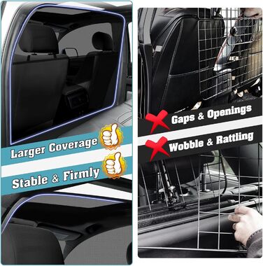 Сітчаста перегородка для собак у машину Mixsuper, 133,1 см, для позашляховиків та авто, чорний, міцна, для середніх собак