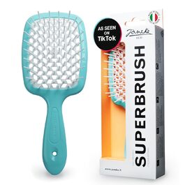 Щітка Janeke Superbrush для розчісування волосся: для м'якого, гладкого волосся з антистатичними щетинками. Підходить для кучерявого, густого, хвилястого, тонкого волосся (Tiffany).