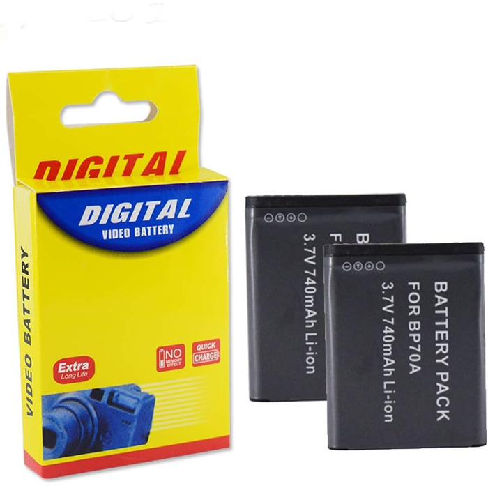 Акумулятор та зарядний пристрій CITYORK EA-BP70A сумісні з Samsung BP-70A ES73 ES74 PL80 PL100 (2 шт.)