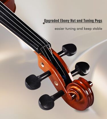 Скрипка Aileen Violin 4/4 для дорослих, скрипка для початківців, глянцевий античний дизайн