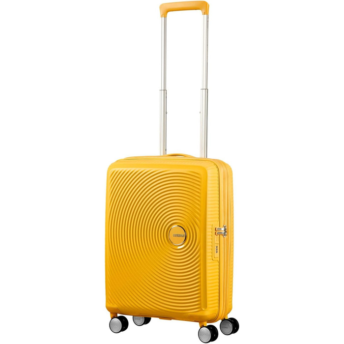 Чемодан American Tourister Soundbox Spinner - Розширюваний ручний багаж, 55 см, 35.5/41 л, жовтий (Golden Yellow)