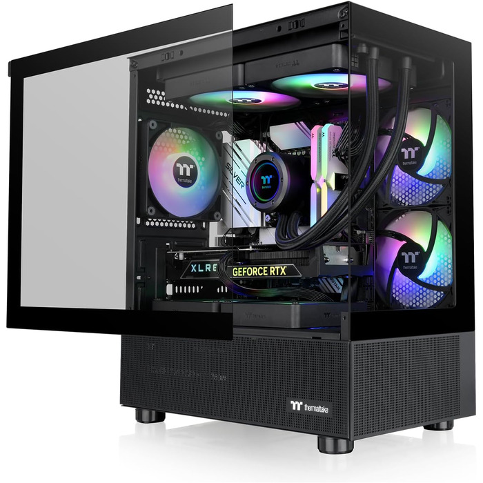 Корпус Thermaltake View 170 TG ARGB Micro-Tower – скло, 3 вентилятори ARGB, підтримка 240/280мм радіатора, чорний