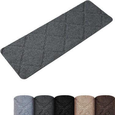 Килимочки на сходи без самоклеючого шару, 15 шт., антиковзаючі, нарізаються, багаторазові, для захисту дітей, літніх людей та домашніх тварин (темно-сірий, 55 см x 19 см)
