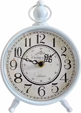 HZDHCLH Retro Silent Roman Table Clock for Living Room Bedroom Office Art Desk Clock (Pure White)