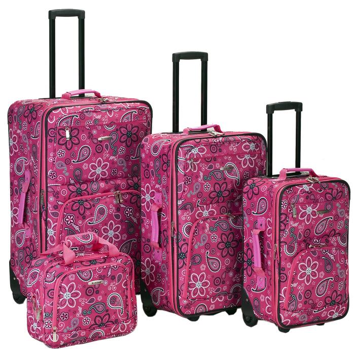 Набір м'яких валіз Rockland Impulse, 4 предмети (14/19/24/28 дюймів), колір Bandana Pink